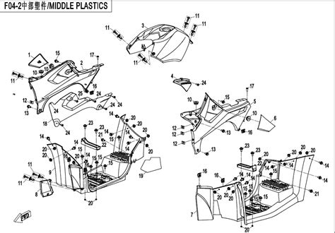 diagram  cfmoto cforce  ho cfau  middle plastics   cfmoto usa parts