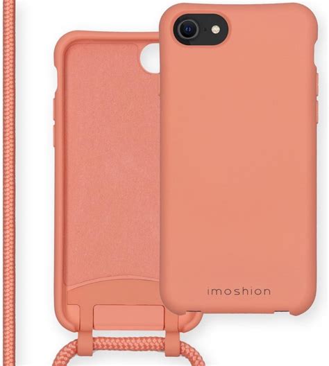 bolcom imoshion color backcover met afneembaar koord iphone se    hoesje peach