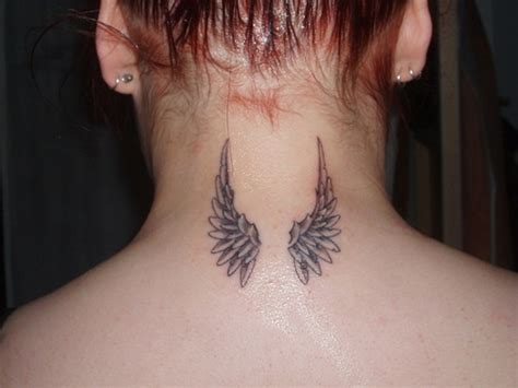 wonderful wings neck tattoos