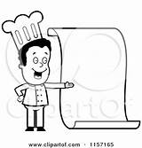 Menu Chef Coloring Clipart Blank Cartoon Presenting Friendly Female Thoman Cory Outlined Vector sketch template