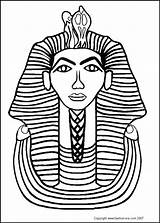 Tutankhamun King Tut Ancient Drawing Pharaoh Colouring Mask Coloring Egyptian Egypt Draw Pages Costume Sketch Sarcophagus Era Kids Tomb Nefertiti sketch template