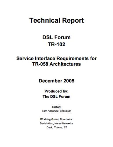 technical report templates sample  format