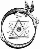 Ouroboros Symbol Meaning Alchemy Ancient Circle Dragon Life Symbols Eternity Alchemist Above Below So Freemason sketch template