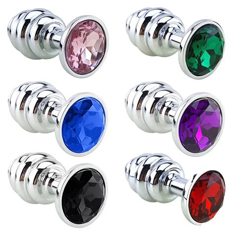 stainless steel anal beads crystal jewelry round butt plug stimulator