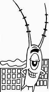 Plankton Giant Coloring Building Small Netart sketch template