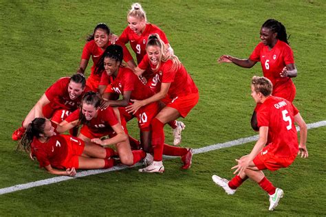 canada wins first ever gold in women s football