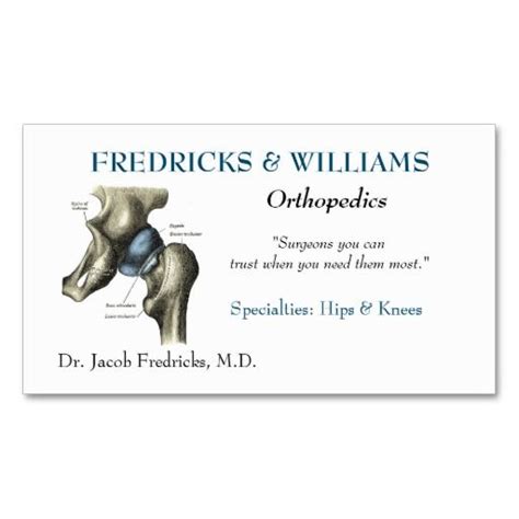 orthopedic surgeon business card pack  standard business cards