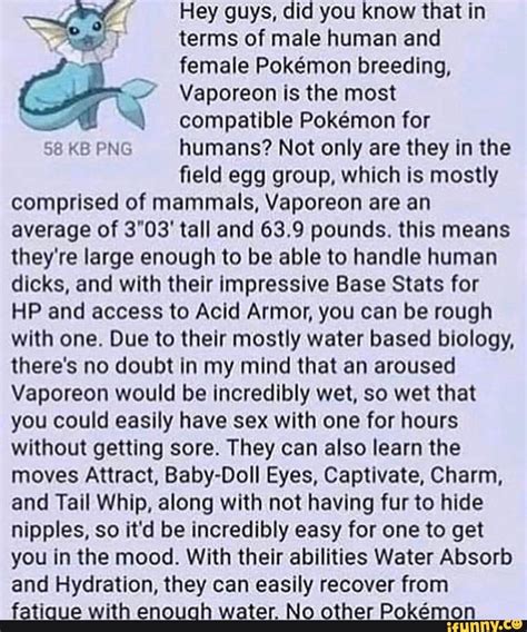 Hey Guys Did You Know That In Terms Of Male Human And Female Pokemon
