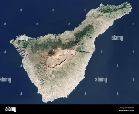 satellite image   island  tenerife part  spains canary islands stock photo alamy