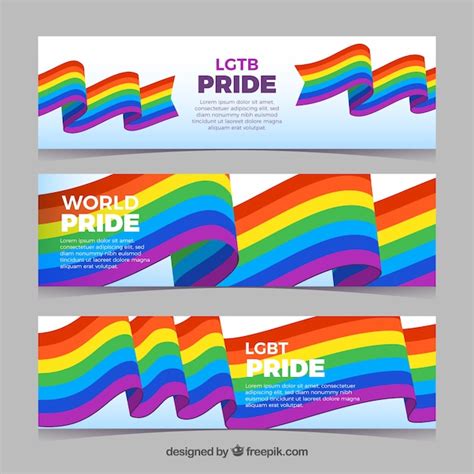 vector lgbt pride banners  flat style