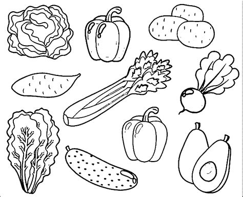 coloring page  vegetable coloring home