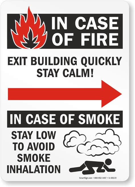 case  fire exit building quickly stay calm sign