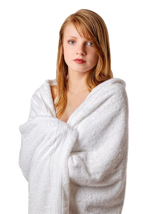Teenage Blonde Girl In A Bath Towel Stock Image Image Of Blonde