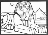 Coloring Egyptian Sphinx Pages Pyramids Egypt Hatshepsut Ancient Drawing Drawings Pyramid Cleopatra Kids Crafts Da Egitto Arte Le Line Queen sketch template