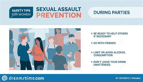 Sexual Assault Prevention How To Be Safe During Parties Stock Vector
