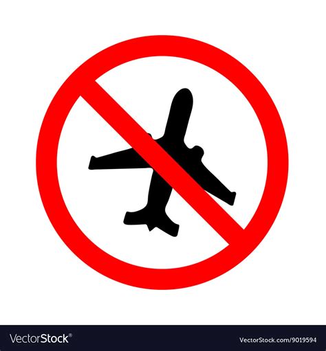 flying  white backgroundprohibit sign vector image