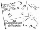 Coloring Pages Flag Choose Board Australia sketch template