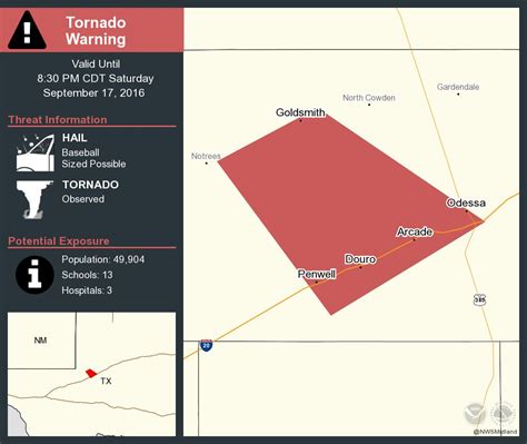⚠️ Take Cover Tornado Warning Including Odessa Tx