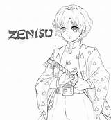 Slayer Zenitsu Coloringpagesonly Hinaki sketch template
