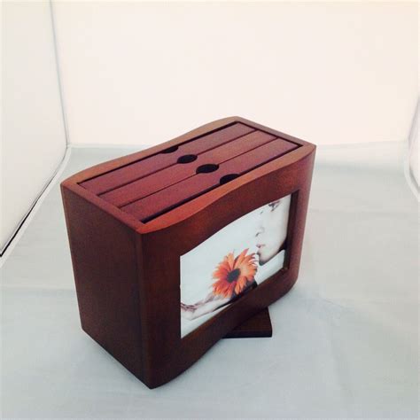 Rustic Wooden Photo Box Storage Album Holds 72 6 X 4 Photos T