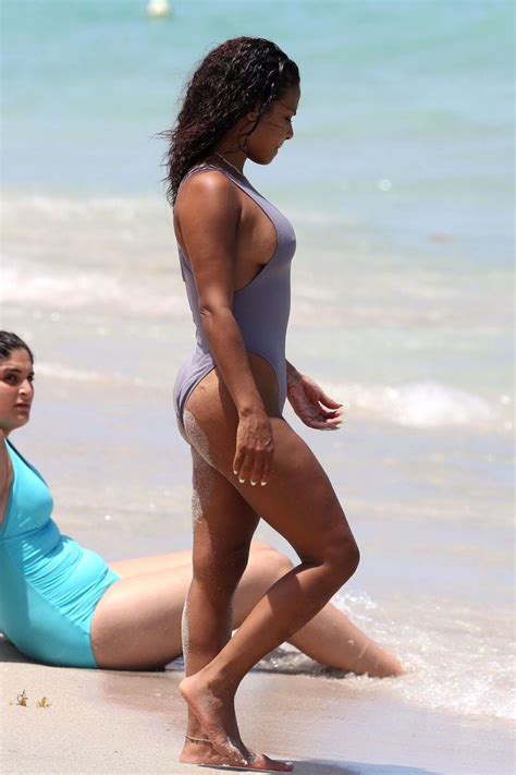 christina milian in swimsuit on the beach in miami 07 02