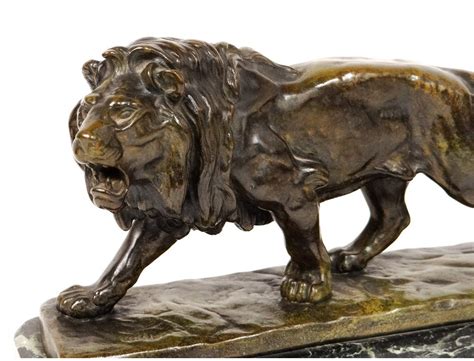 bronze sculpture marble lion roaring nineteenth blind sculptor louis vidal