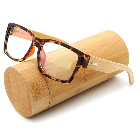 Rectangle Wooden Eyeglasses Frames Men Bamboo Glasses Frame Glasses