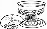 Coloring Bread Wine Communion Pages Printable Clipart First Chalice Eucharist Catholic Color Glass sketch template