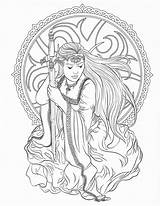 Coloring Pages Fairy Colouring Adult Gothic sketch template