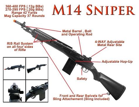M160 A1 M14 M1 Garand Spring Airsoft Sniper Rifle Scale 1
