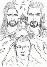 Wwe Reigns Rollins Tapla Peppa Everfreecoloring Ambrose Dean Randy Orton sketch template