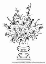 Coloring Flower Pages Flowers Adults Adult Kids Hard Advanced Color Printable Colouring Print Sheets Vase Bouquet Popular sketch template