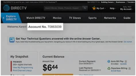 directv account   find  account number easily