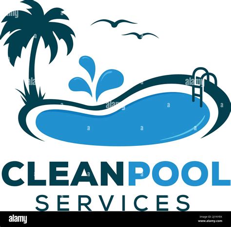 clean pool service logo design stock vector image art alamy