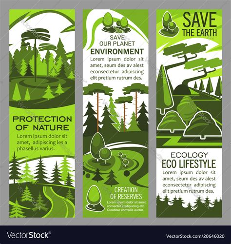 Environment Protection Banner Of Eco Green Nature Vector Image