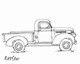 Truck Old Vintage Printable Drawing Coloring Pages Pickup Trucks Clipart Cars Instant Colouring Etsy Adult Car Camioneta Books Line Whimsy sketch template