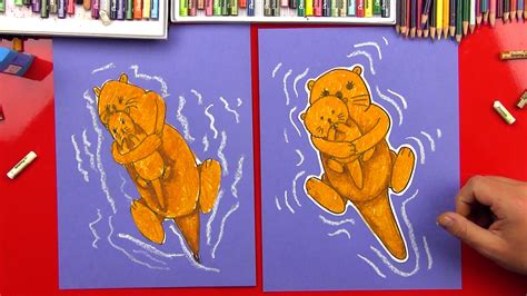 draw  mom baby otter art  kids hub