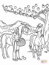 Spirit Coloring Pages Stallion Cimarron Rain Horse Apples Some Printable Popular Library Coloringhome sketch template