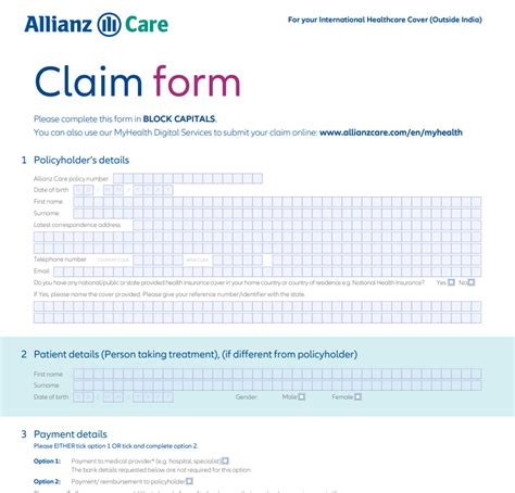 reimbursement form bajaj allianz printablerebateformnet