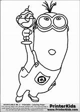 Pages Coloring Minion Kevin Despicable Minions Getcolorings sketch template