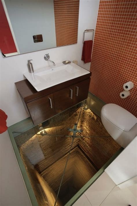 scary bathroom glass floor flooring bathroom design