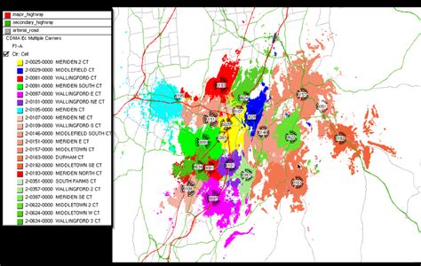 cell tower coverage map example overlapping blobs also look at how