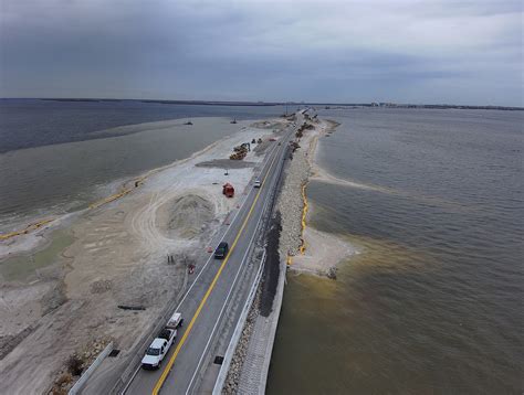 video drone footage   sanibel causeway construction