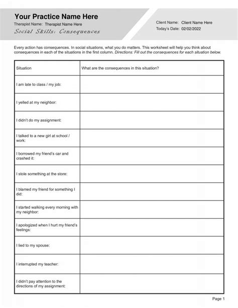 social skills worksheets bundle  templates