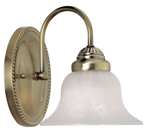 livex lighting antique brass edgemont bathroom wall sconce   light antique brass
