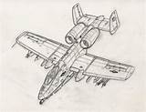 Warthog A10 Coloring Thunderbolt sketch template