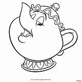 Coloring Beast Pages Beauty Teapot Kids Clipart Disney Color Colouring Drawing Printable Book Mrs Potts Cliparts Rose Tea Library Clip sketch template