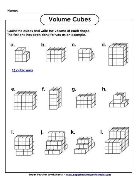 volume geometry  cubic units  math worksheets pinterest