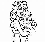 Hija Daughter Abrazadas Figlia Madres Abbracciate Pintarcolorear Amor Mamma Clipartmag Acolore Exploradora Dora sketch template