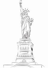 Liberty Statue Coloring Printable Pages Supercoloring sketch template